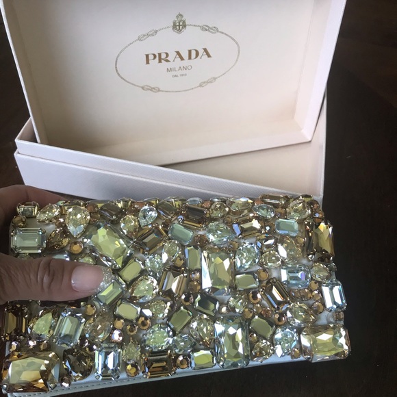 Authentic Prada clutch covered in Raso Stones. - Picture 3 of 4